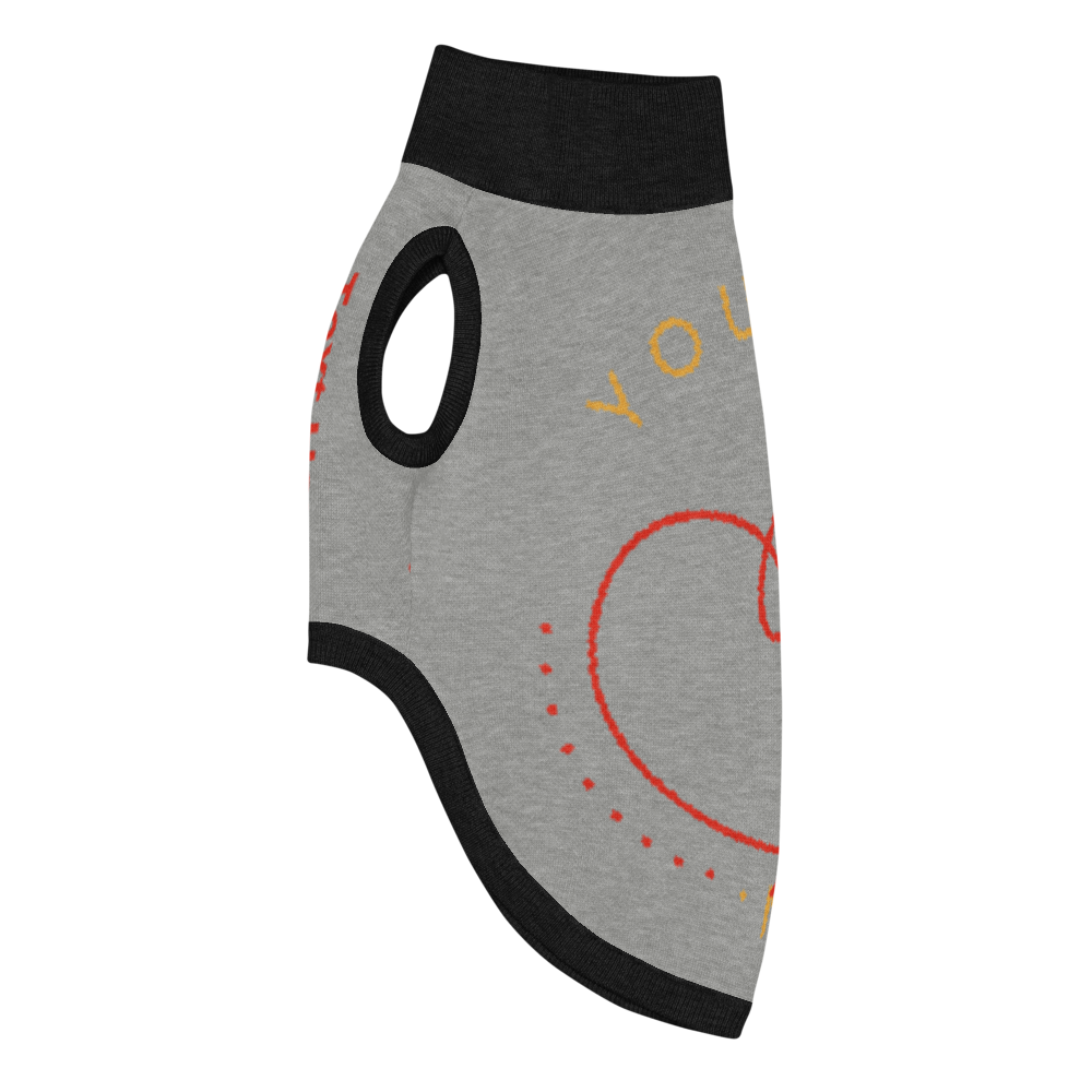 Personalized Knitted pet sweater, Color Gray and Black, "You are my Person" Size M & L