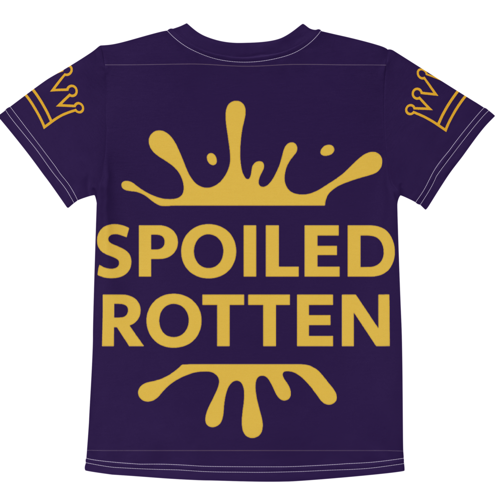 Customizable Size 2XS Knitted Dog Sweater, Spoiled Rotten, Blue and Gold