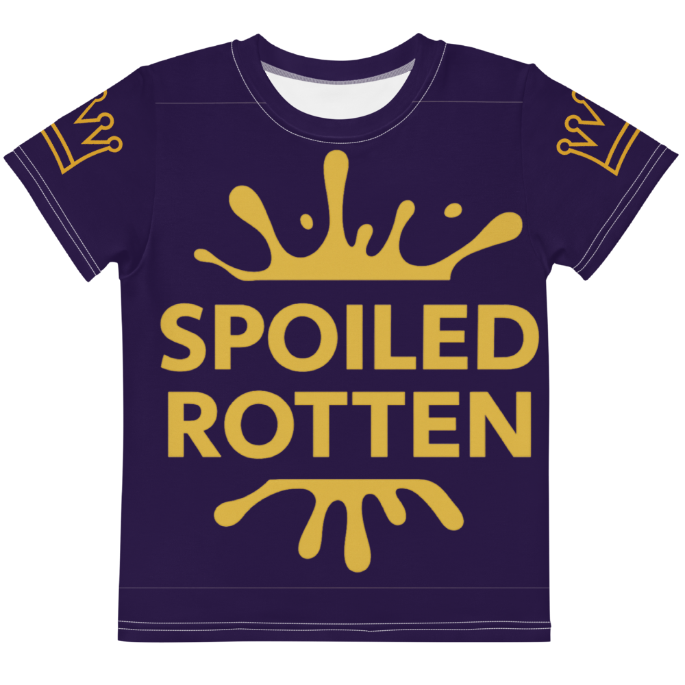 Spoiled Rotten Kids Tee - Gold Crown Graphic, Size 2T-7, matching set.