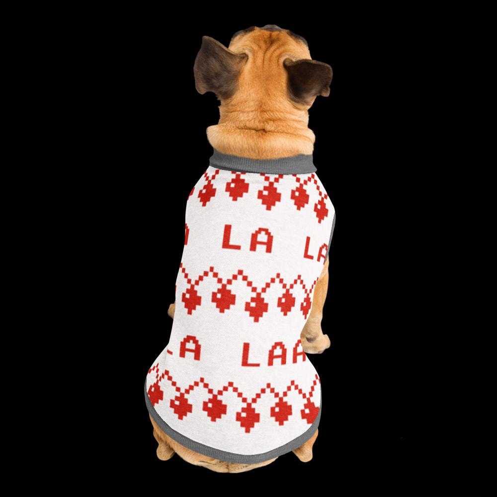 Custom Festive Holiday Knitted pet sweater sizes  XL