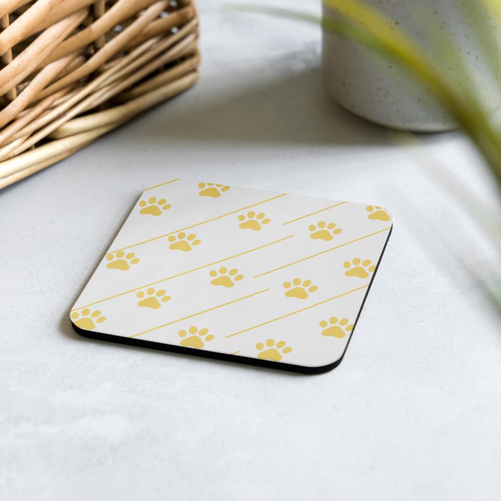 Coaster, Color Whisper, strips with Golden paw prints