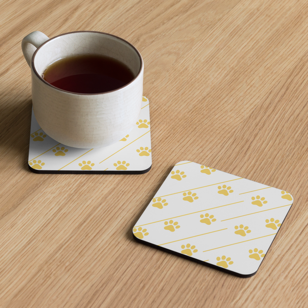 Coaster, Color Whisper, strips with Golden paw prints