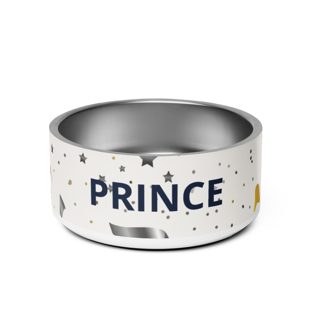 Stainless Steel Dog Bowl, Modern, “PRINCE”, 18 and 32 oz.