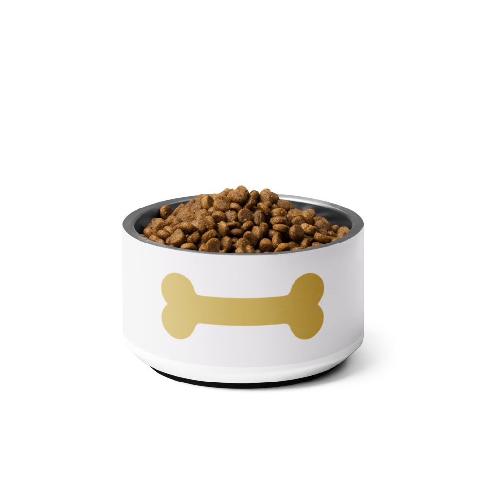 Luxury Steel Dog Bowl, Modern Ivory Whisper - Bone