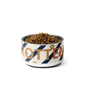 Luxury Dog Bowl Stainless Steel; Blue strips and Paw Prints "Rotten",18 oz