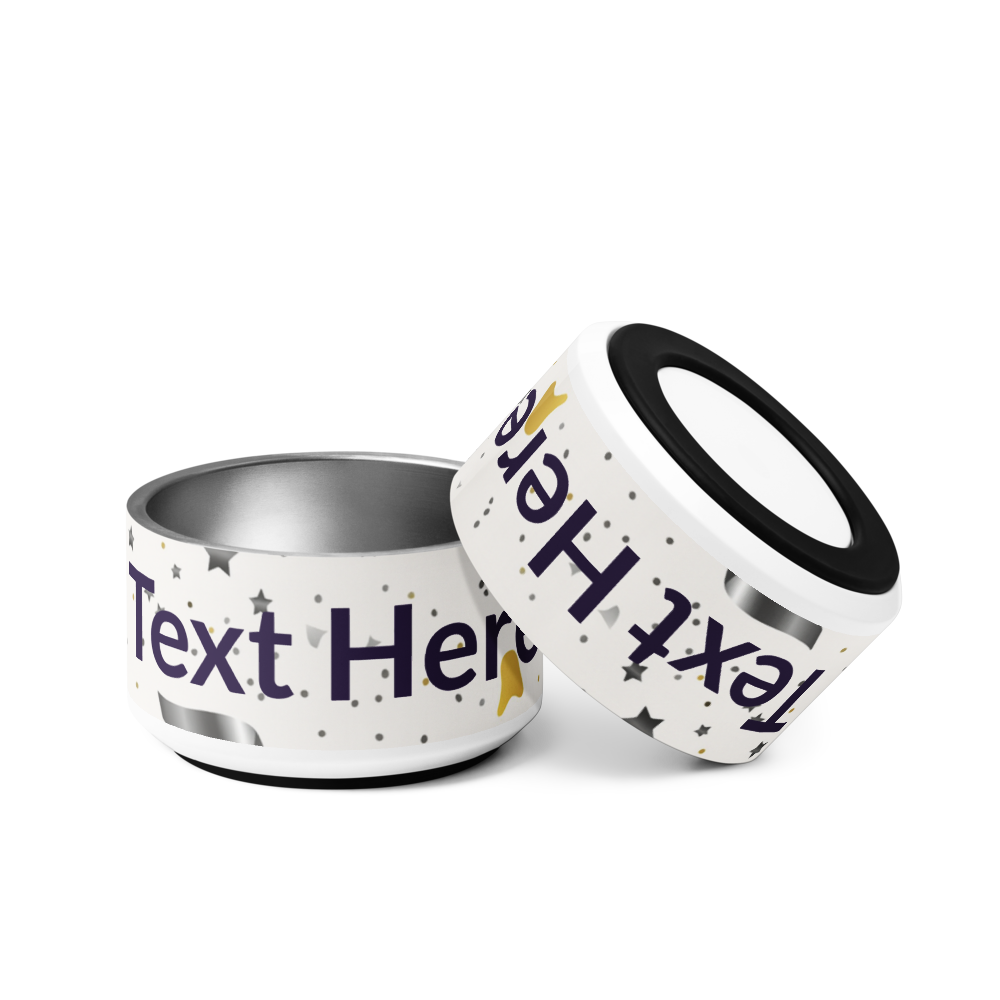 Personalized Dog Bowl Pets Name, Modern Pattern 18 oz