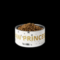 Dog food bowl with 'Raw Princess' text on a white background