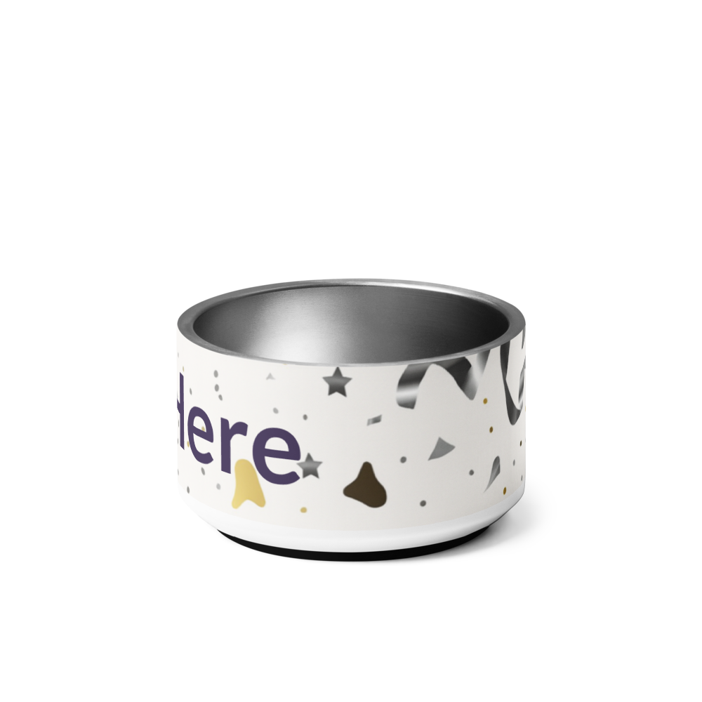 Personalized Dog Bowl Stainless Steel, Modern Pattern 18 oz.