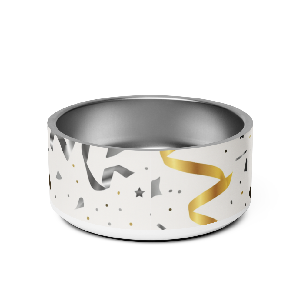 Custom Dog Bowl Modern Pattern Bon Appetite, 18 and 32 oz.