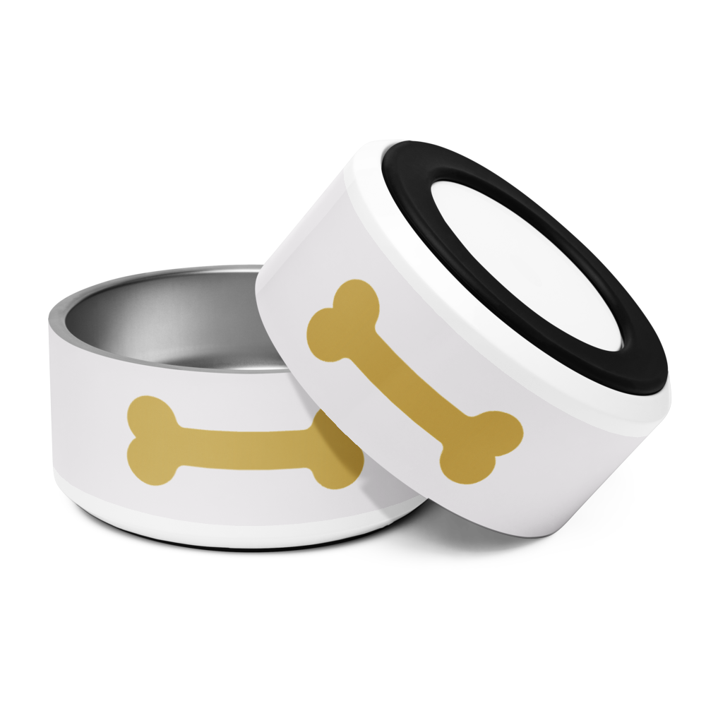 Luxury Steel Dog Bowl, Modern Ivory Whisper - Bone
