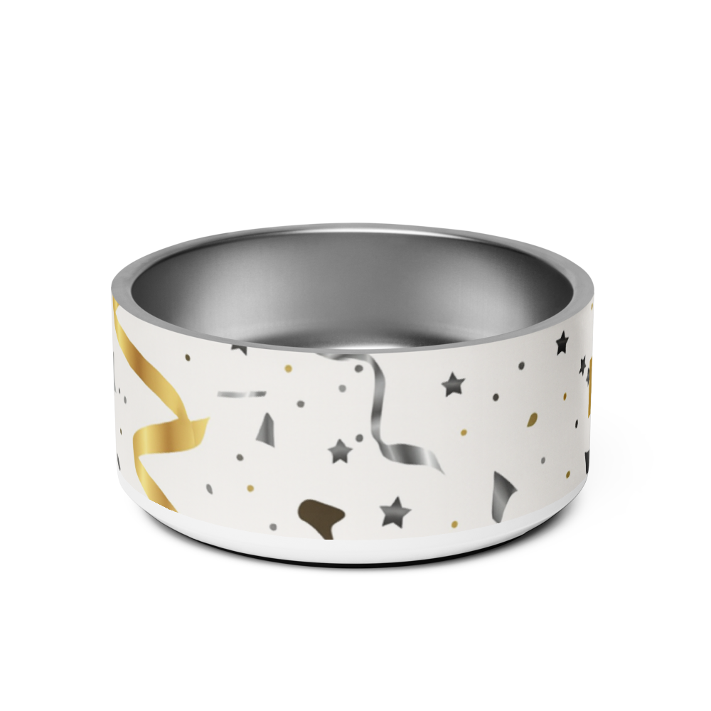 Stainless Steel Dog Bowl, Modern, “PRINCE”, 18 and 32 oz.