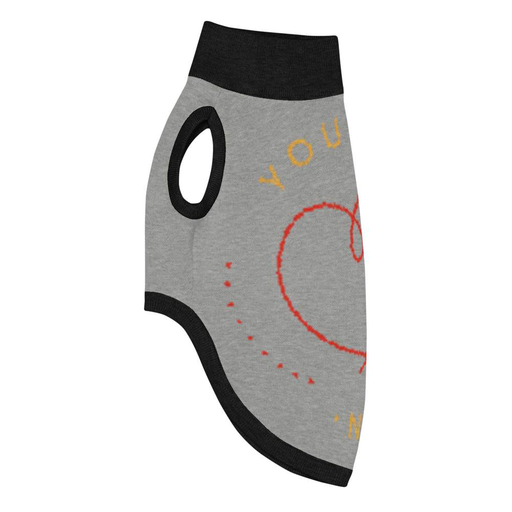 Personalized Knitted pet sweater Color Black, and Gray "You Are My Person",  XS & S