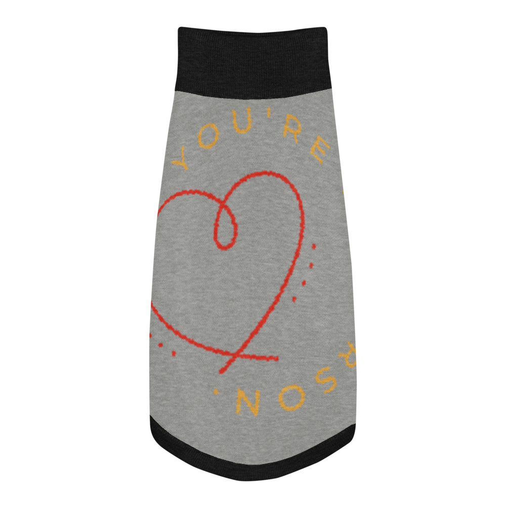 Personalized Knitted pet sweater, Color Gray and Black, "You are my Person" Size M & L