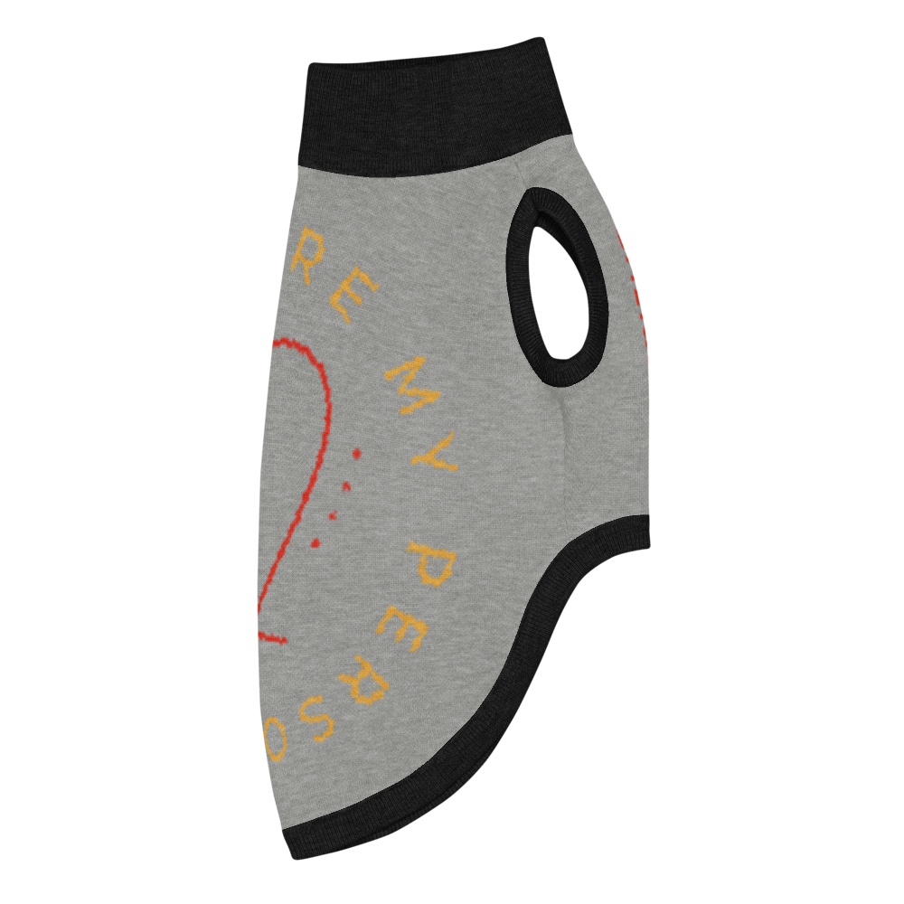 Personalized Knitted pet sweater Color Black, and Gray "You Are My Person",  XS & S