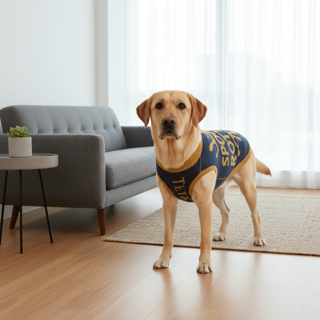 Personalized Dog sweater, Blue and Gold, Splashes with “SPOILED ROTTEN”, M, L, XL