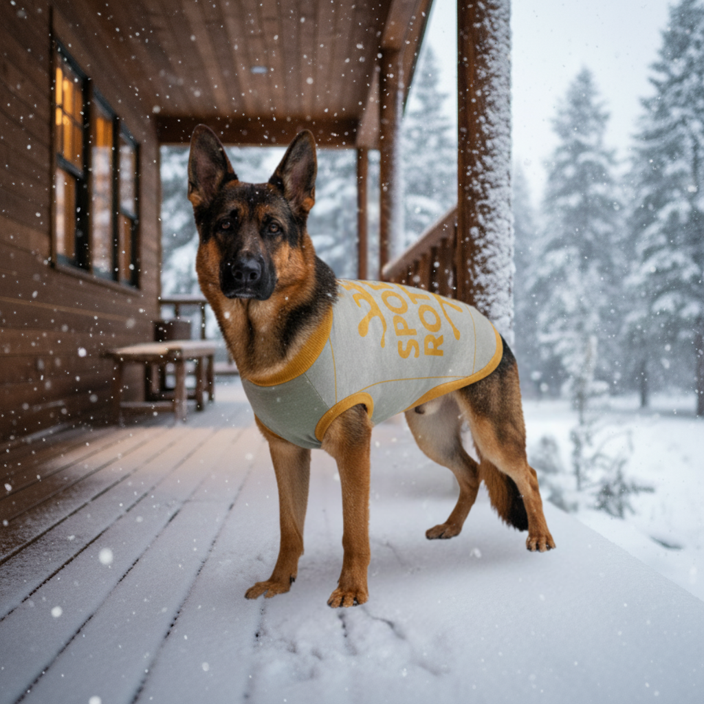 Personalized Dog sweater, Gray and Gold, Splashes with “SPOILED ROTTEN”, 2XL