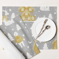 Personalize Festive holiday placemats set of 4,Silver and Gold, Pet lovers