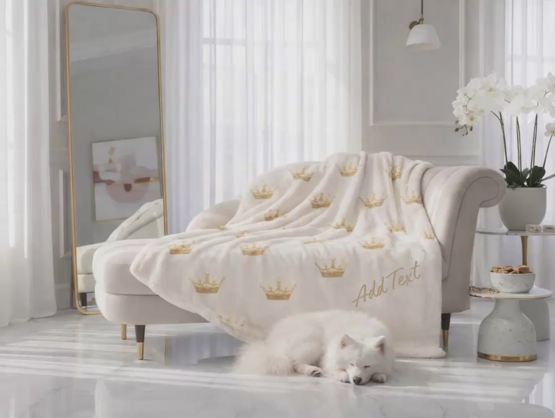 Personalized Pet Blanket – Whisper Crown Design, 30” X 40”