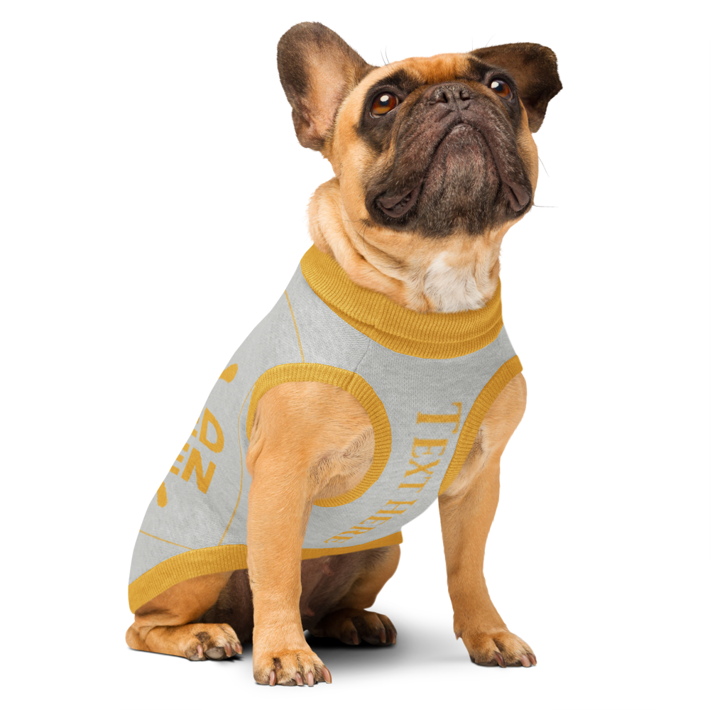 Personalized Dog sweater, Gray and Gold, Splashes with “SPOILED ROTTEN”, 2XL
