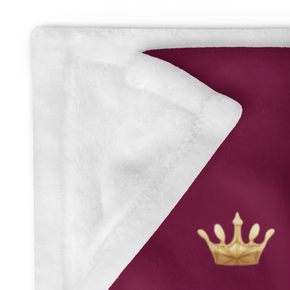 Personalized Pet Throw Blanket – Burgundy, Crown Design