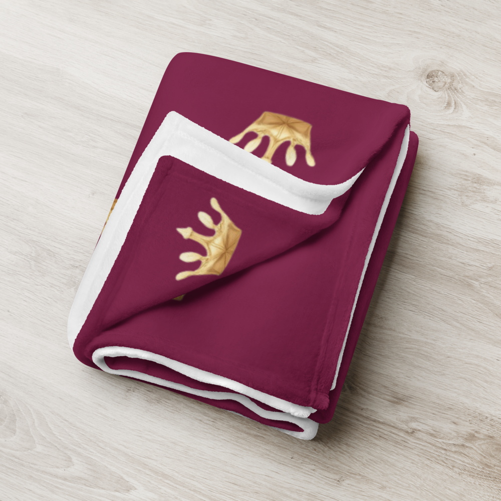 Personalized Pet Throw Blanket – Burgundy, Crown Design