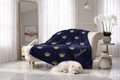Personalized Pet Throw Blanket – Deep Navy, Crown
