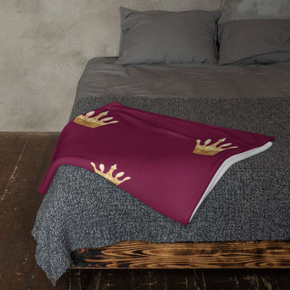 Personalized Pet Blanket – Burgundy, Crown Design, 30” X 40”