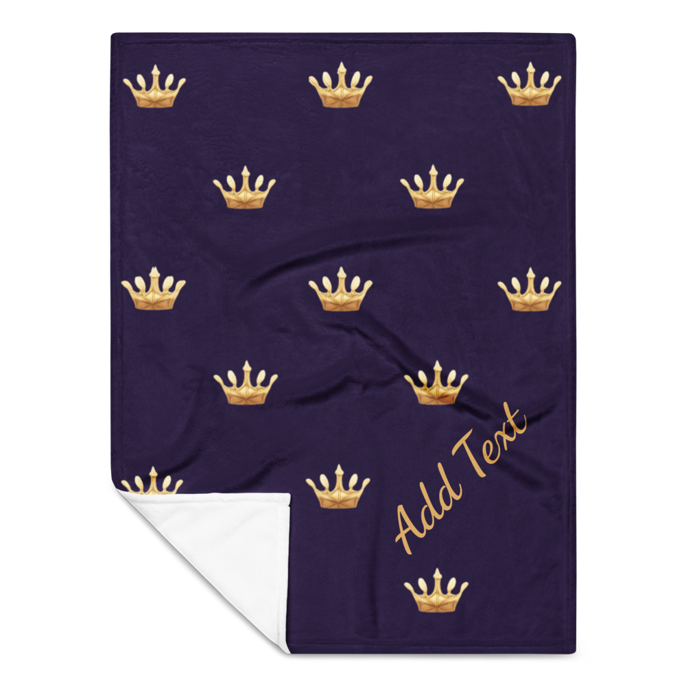 Personalized Pet Blanket – Deep Navy, Crown, 30” X 40”