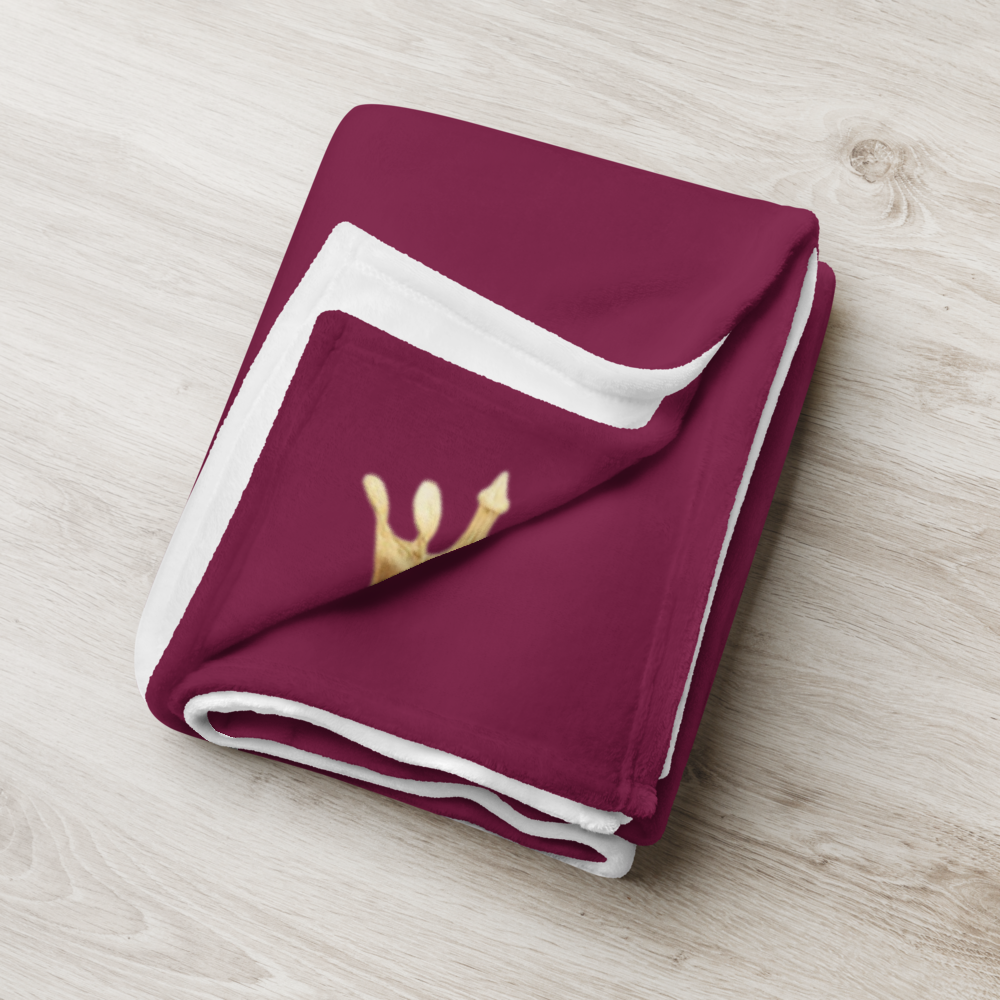 Personalized Pet Blanket 50” X 60” – Burgundy, Crown Design
