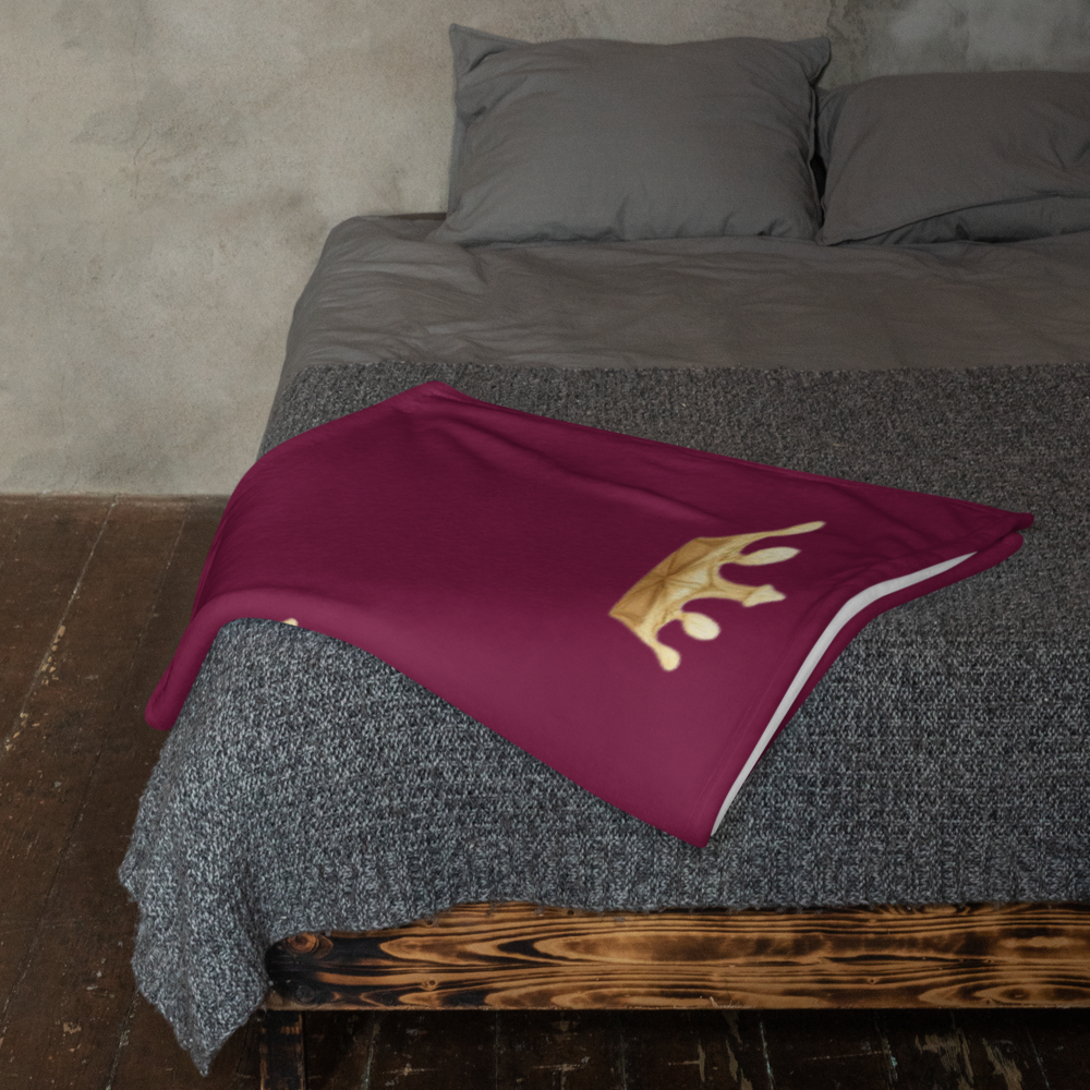 Personalized Pet Blanket 50” X 60” – Burgundy, Crown Design