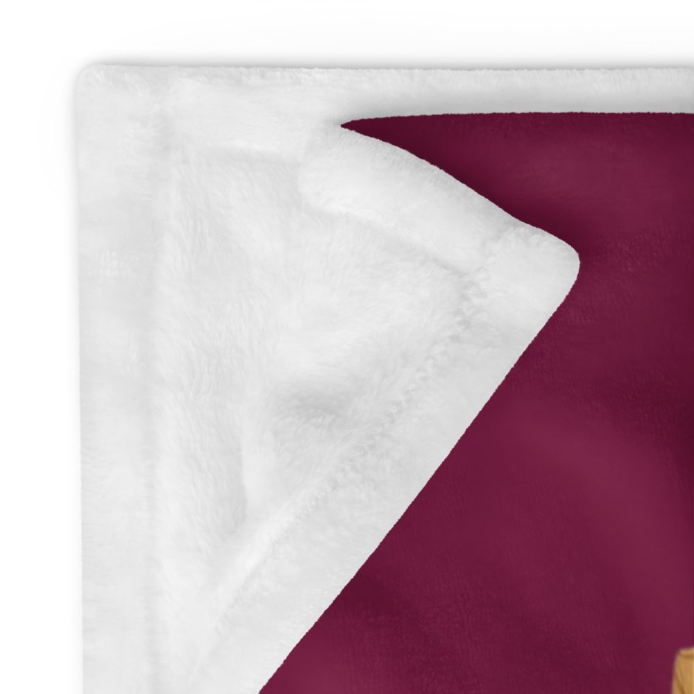 Personalized Pet Blanket 50” X 60” – Burgundy, Crown Design